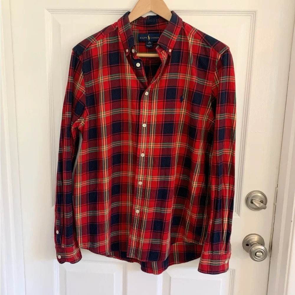 Polo Ralph Lauren Youth Red‎ Plaid Shirt Size XL (18-20)